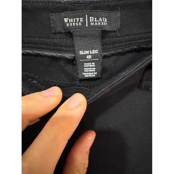 White‎ House Black Market Slim Leg Black Pants Women's Size 4 - Picture 4 of 9
